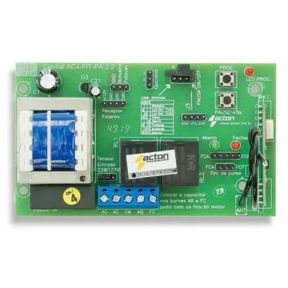 RECEPTOR AC4 2 CANAIS 433MHZ